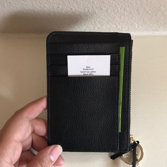 KATE SPADE bitsy laurel way glitter black wallet - Picture 3 of 3